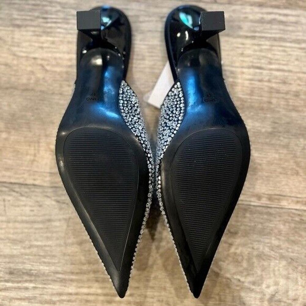 MANGO Crystal Rhinestone Mule Heels NWT Pointed Toe Kitten Heel Size 6.5 - Picture 14 of 16